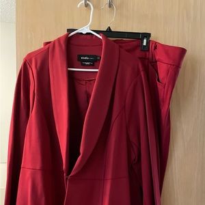 Ponte Red Suit. Torrid. Pant and jacket sold together.